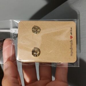 Gold Vintage Boots & Horseshoe Earrings